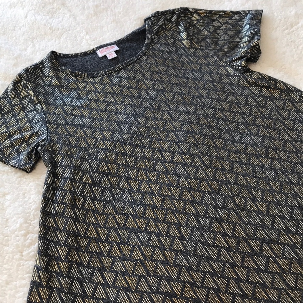LuLaRoe | Elegant Carly Gray Gold Silver XXS